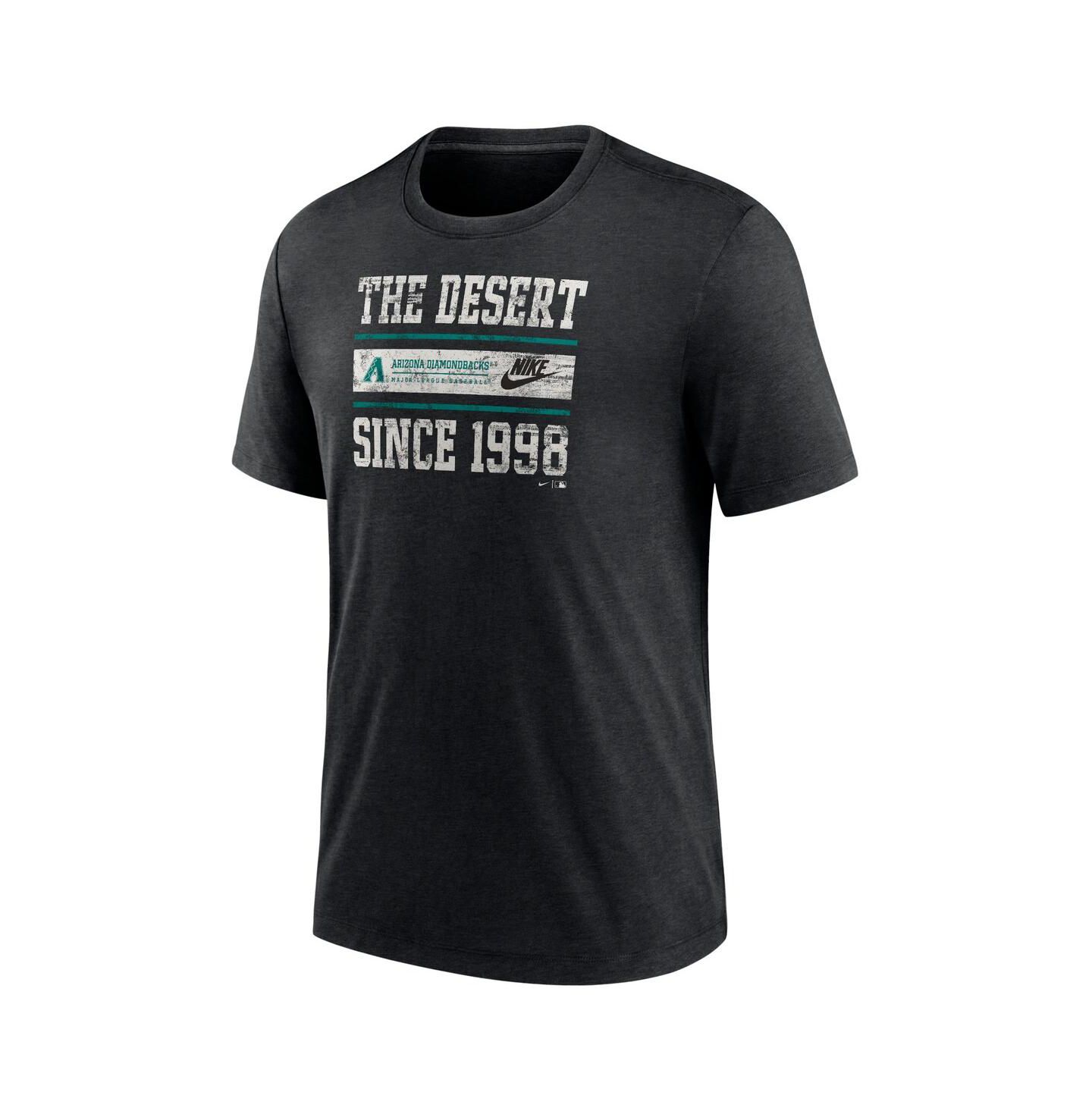 Мужская футболка Nike Heather Black Arizona Diamondbacks Cooperstown Collection Local Stack Tri-Blend — фото 3