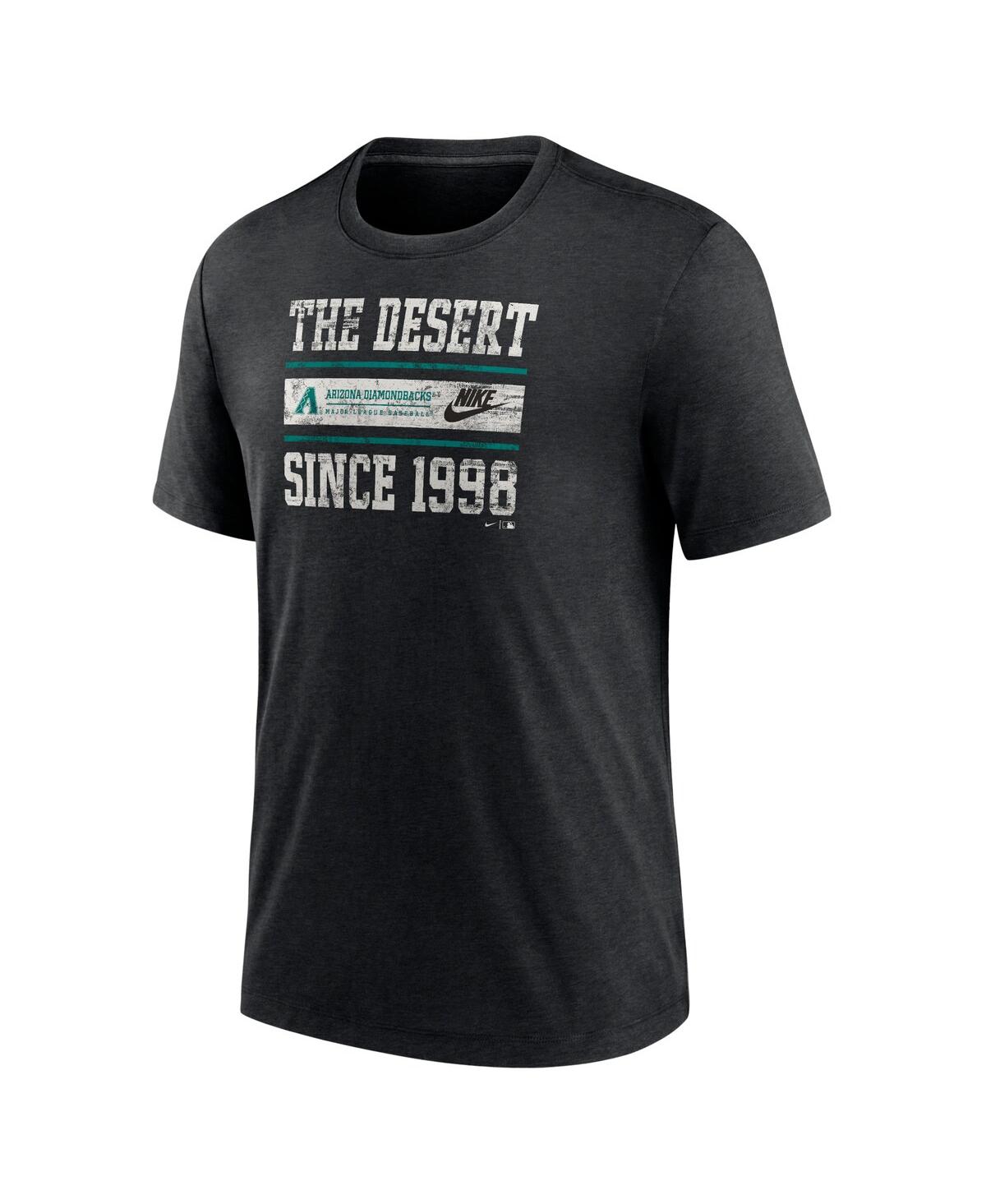 Nike Men'sArizona Diamondbacks Cooperstown Collection Local Stack Tri-Blend T-Shirt - Heather Black