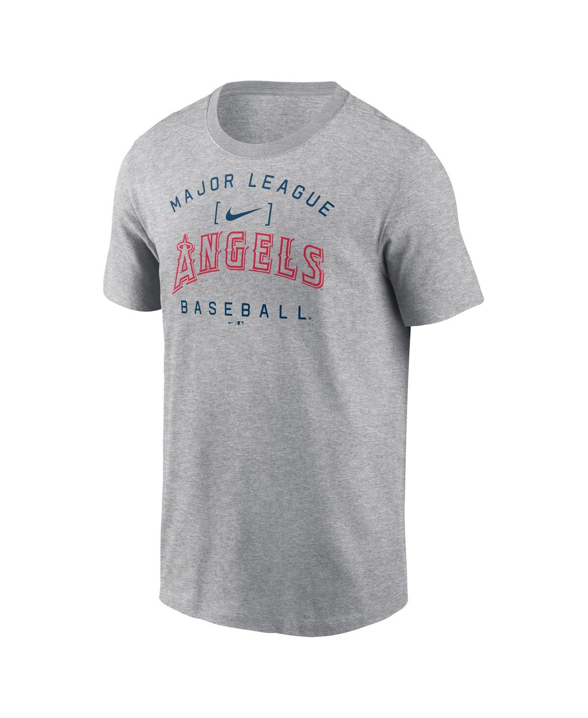 Nike Heather Gray Los Angeles Angels Home Team Athletic Arch T-shirt In Heather Gray
