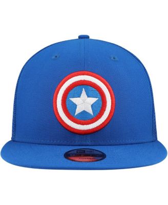 Big Boys and Girls Blue Captain America 9FIFTY Trucker Snapback Hat