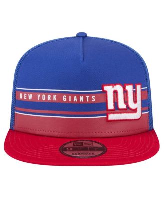 Men's Royal/Red New York Giants Half Stripe Trucker 9FIFTY Snapback Hat