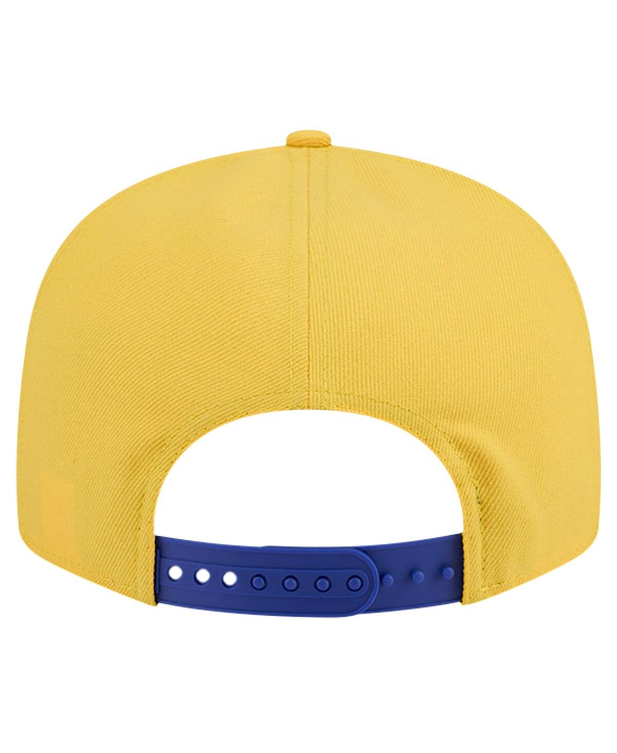 New Era Men'sRoyal Golden State Warriors Throwback Gradient Tech Font 9FIFTY Snapback Hat - White, Royal