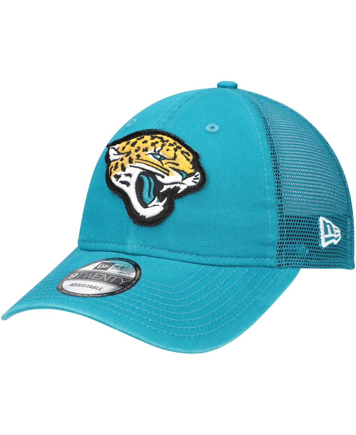 NEW ERA MEN'S TEAL JACKSONVILLE JAGUARS GAME DAY 9TWENTY ADJUSTABLE TRUCKER HAT 