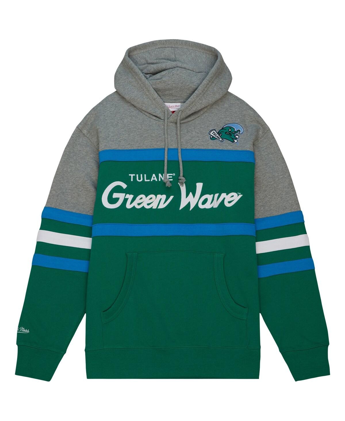 Mitchell & Ness Men's Green Tulane Green Wave Head Coach Pullover Hoodie In Green