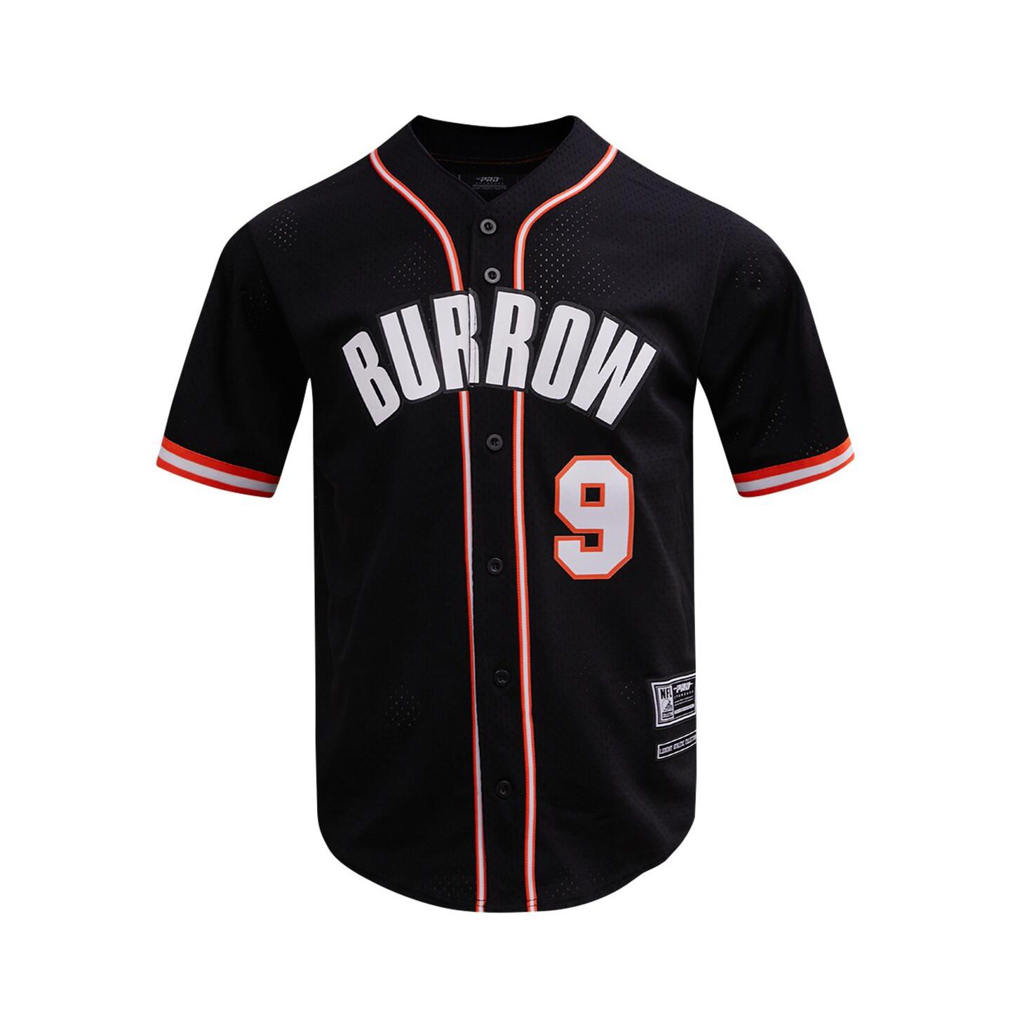 Мужская рубашка Pro Standard Joe Burrow Black Cincinnati Bengals Baseball Button-Up — фото 2