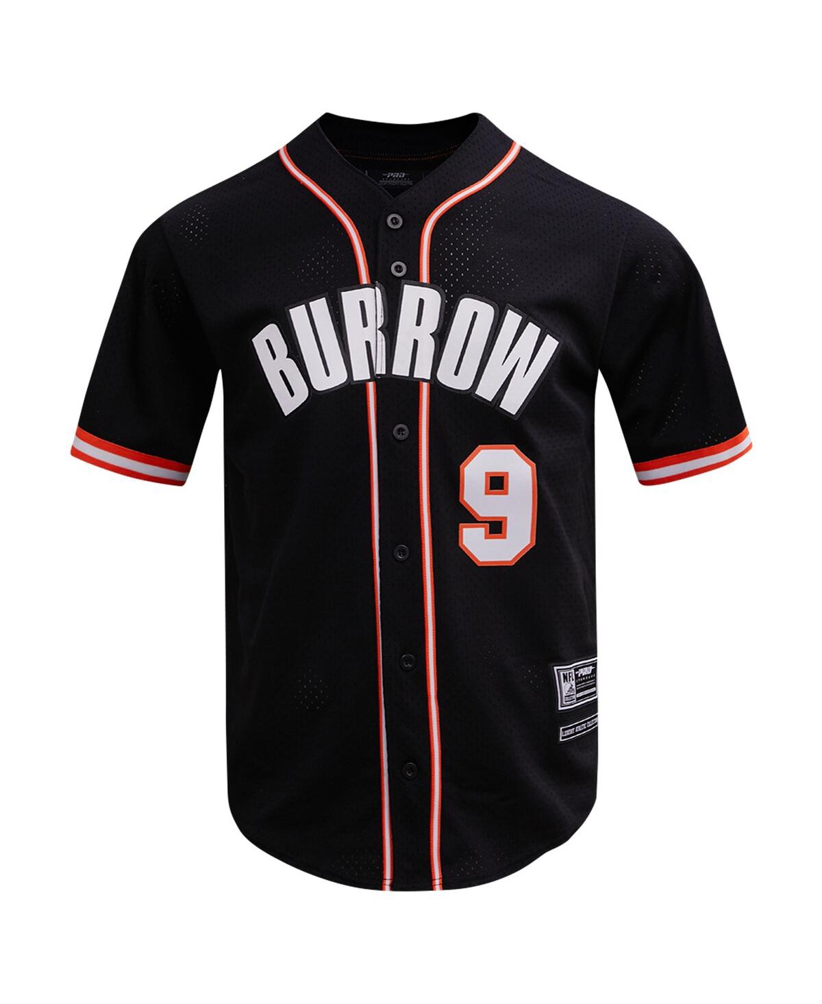 PRO STANDARD MEN'S JOE BURROW BLACK CINCINNATI BENGALS BASEBALL BUTTON-UP SHIRT 