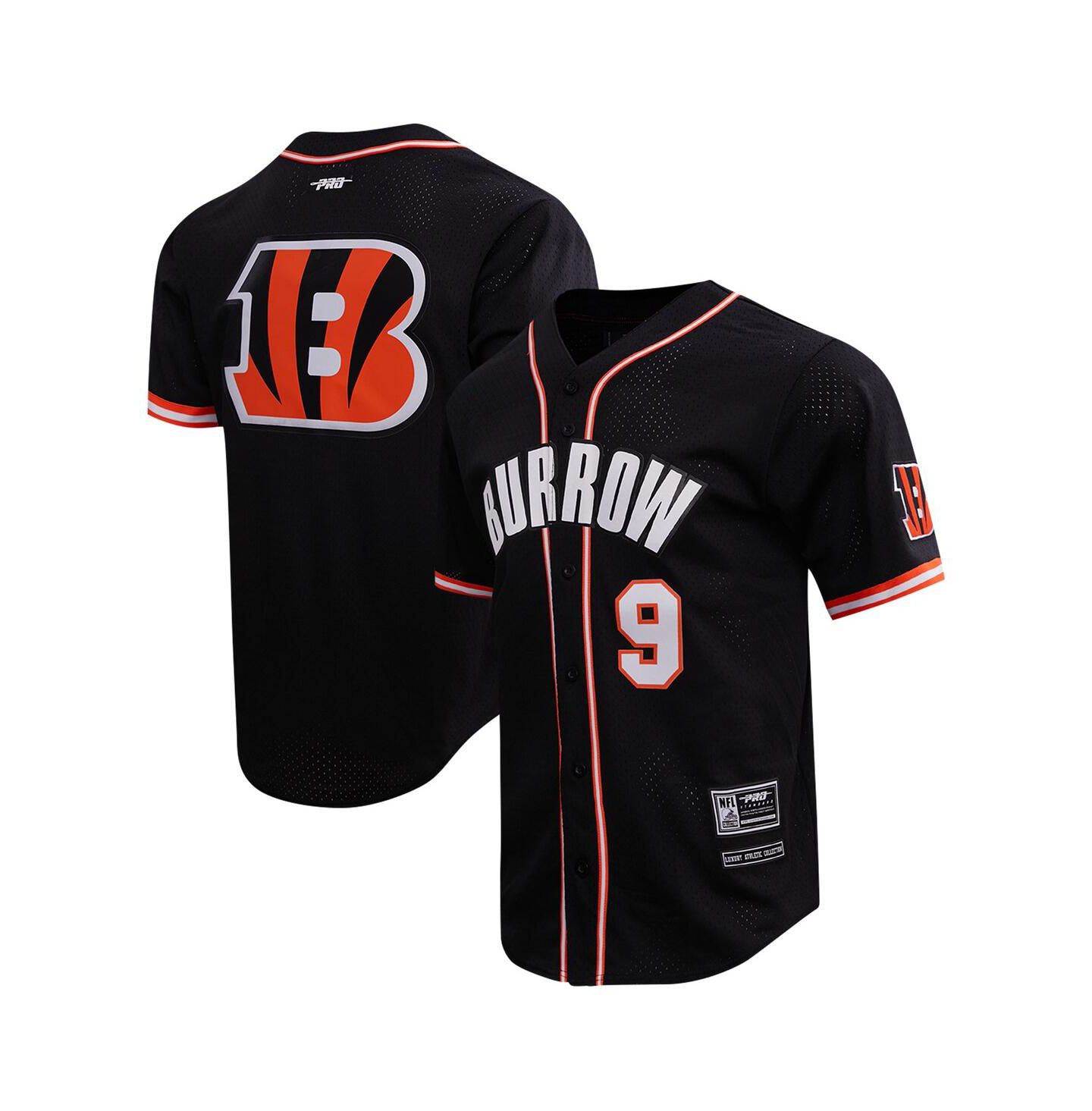 Мужская рубашка Pro Standard Joe Burrow Black Cincinnati Bengals Baseball Button-Up — фото 1