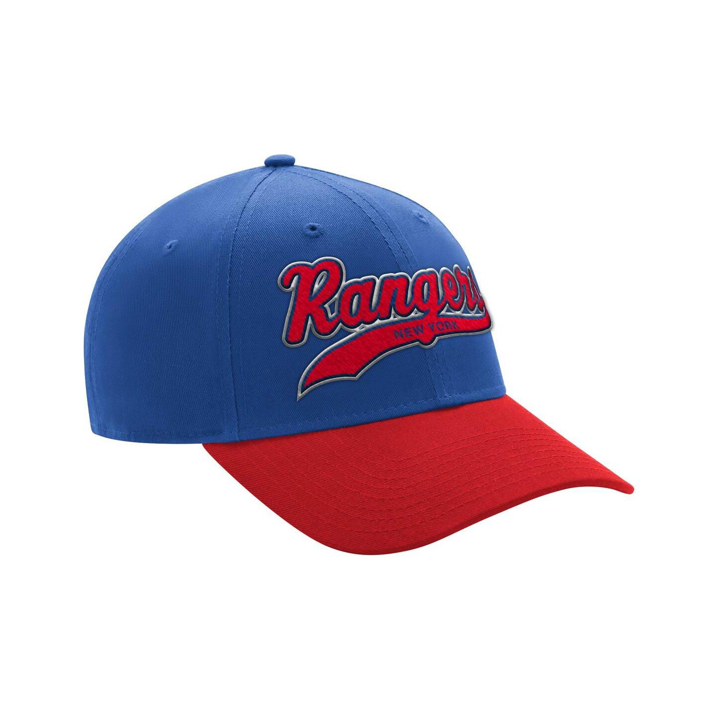 Мужская кепка Starter Blue/Red New York Rangers Two-Tone Tailsweep Mascot Adjustable Hat — фото 1