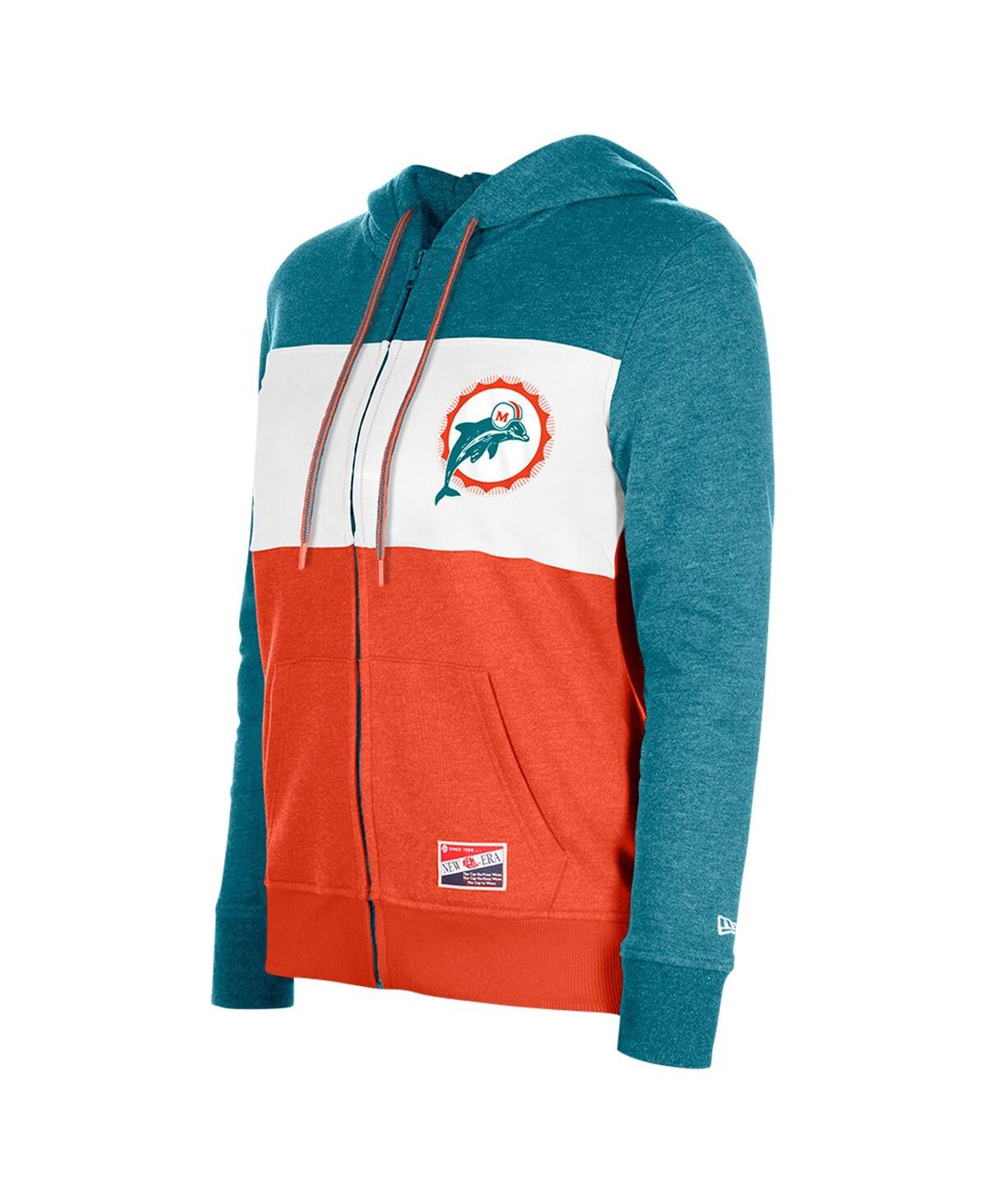 New Era Women'sMiami Dolphins Color-Block Full-Zip Hoodie - Aqua