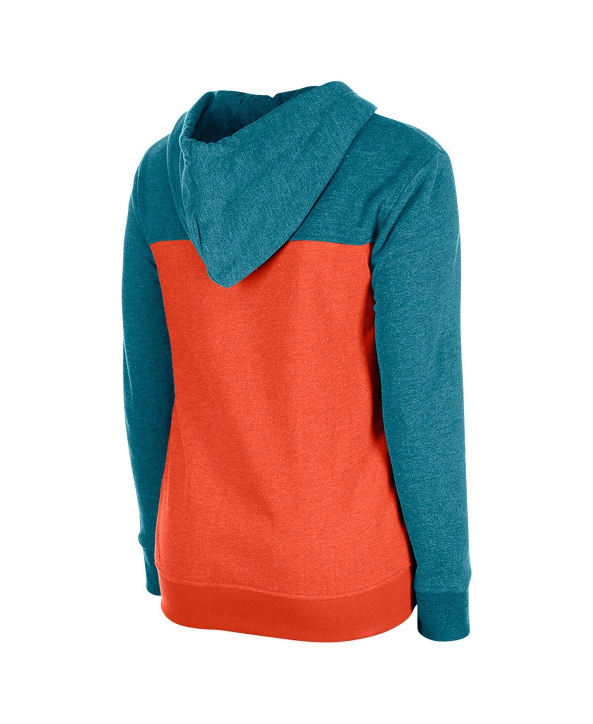 New Era Women'sMiami Dolphins Color-Block Full-Zip Hoodie - Aqua