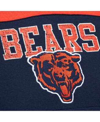 Men's Navy Chicago Bears Off Field Vintage-like Logo Short Sleeve Pullover Hoodie