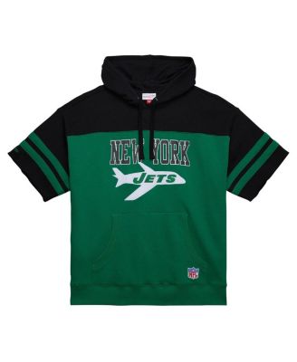 Men's Kelly-Green New York Jets Off Field Vintage-like Logo Short Sleeve Pullover Hoodie