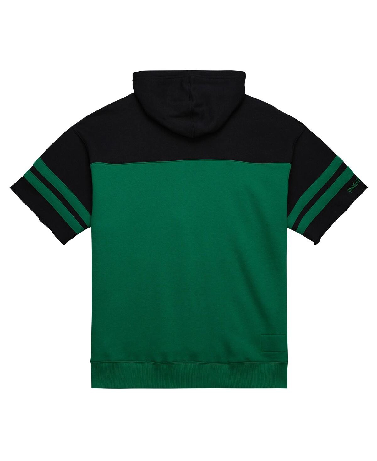 Mitchell & Ness Men's Kelly-Green Philadelphia Eagles Off Field vintage-like Logo Short Sleeve Pullover Hoodie
