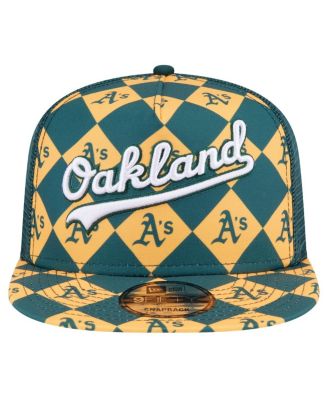 Men's Green Oakland Athletics Seeing Diamonds A-Frame Trucker 9FIFTY Snapback Hat