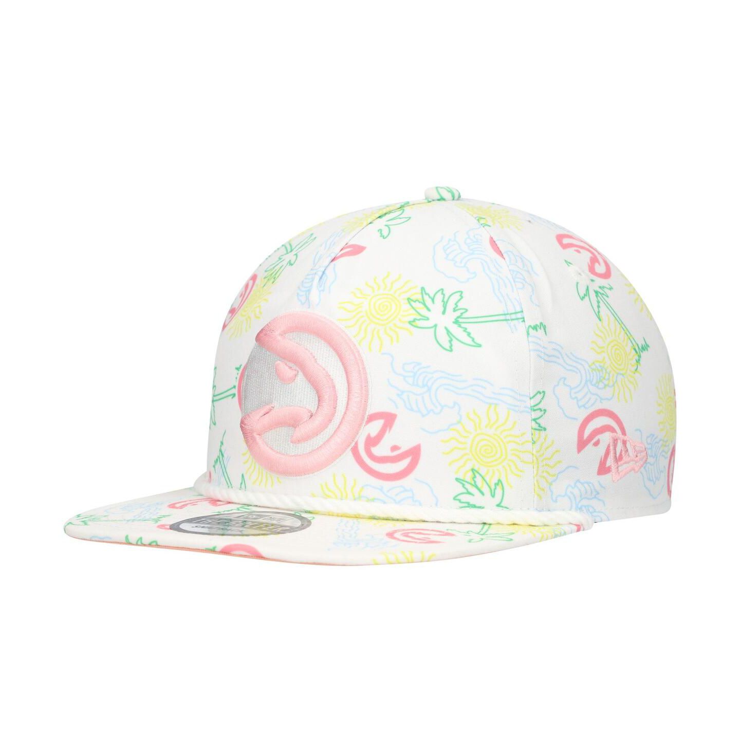 Мужская кепка New Era White Atlanta Hawks Palm Trees and Waves Golfer Adjustable Hat — фото 4