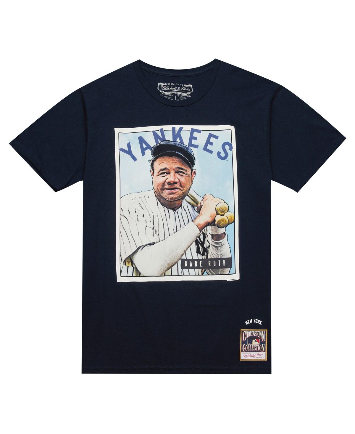 Mitchell & Ness Men's Babe RuthNew York Yankees Cooperstown Collection Collectors Connection T-Shirt - Navy