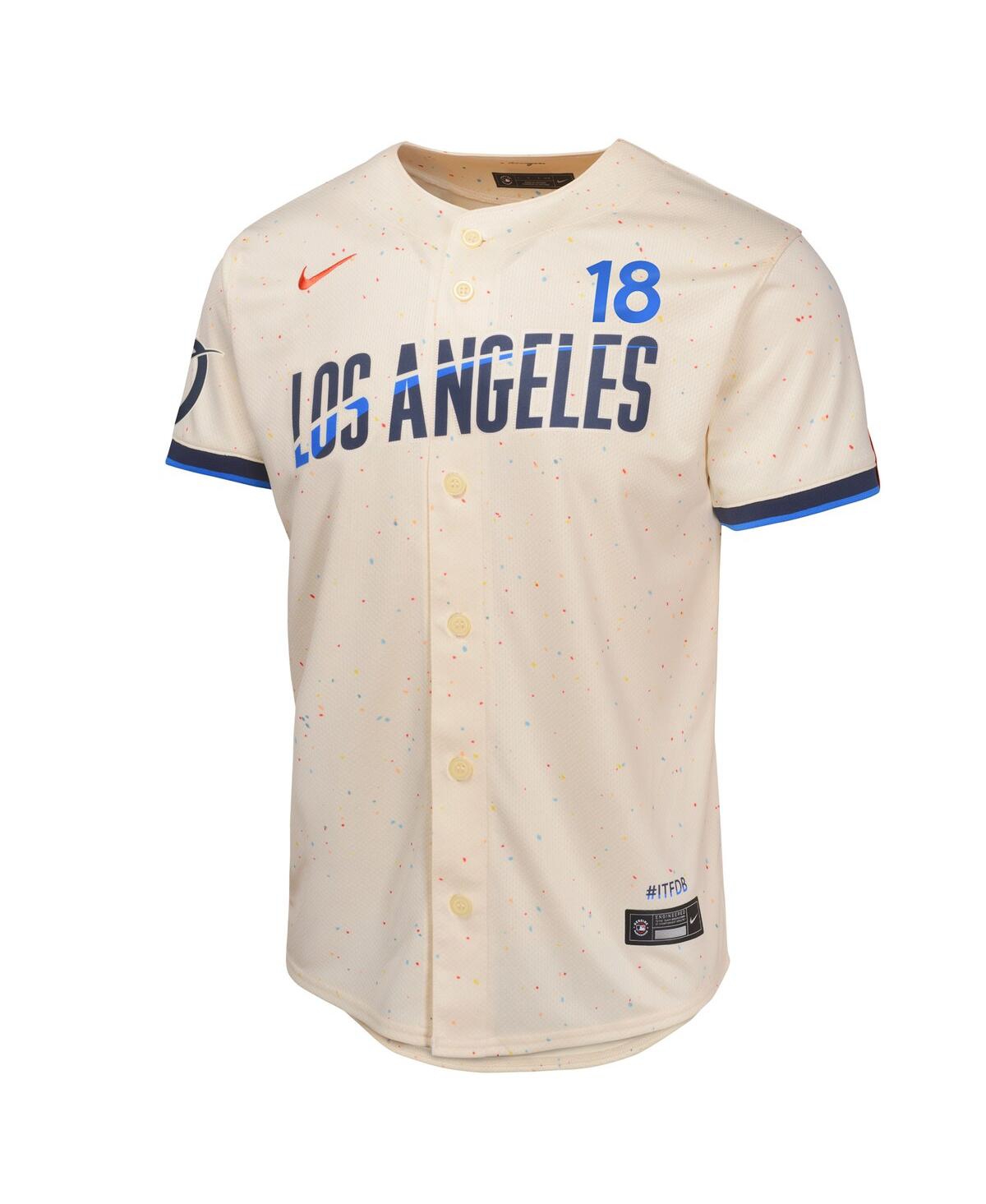 Nike Big Boys and Girls Yoshinobu YamamotoLos Angeles Dodgers 2024 City Connect Limited Player Jersey - Cream