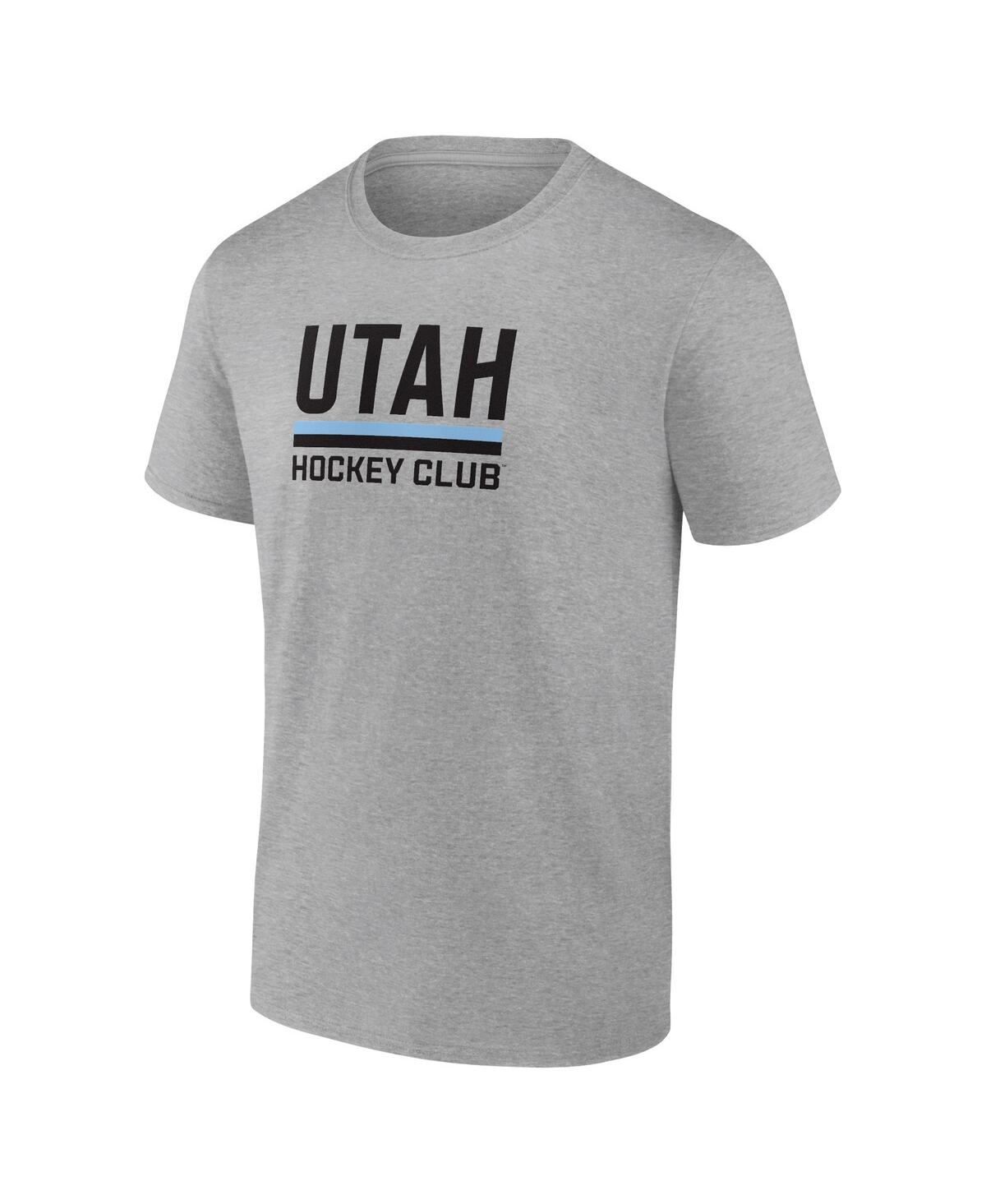 Fanatics Men's Heather Gray Utah Hockey Club Draft Logo T-shirt In Heather Gray