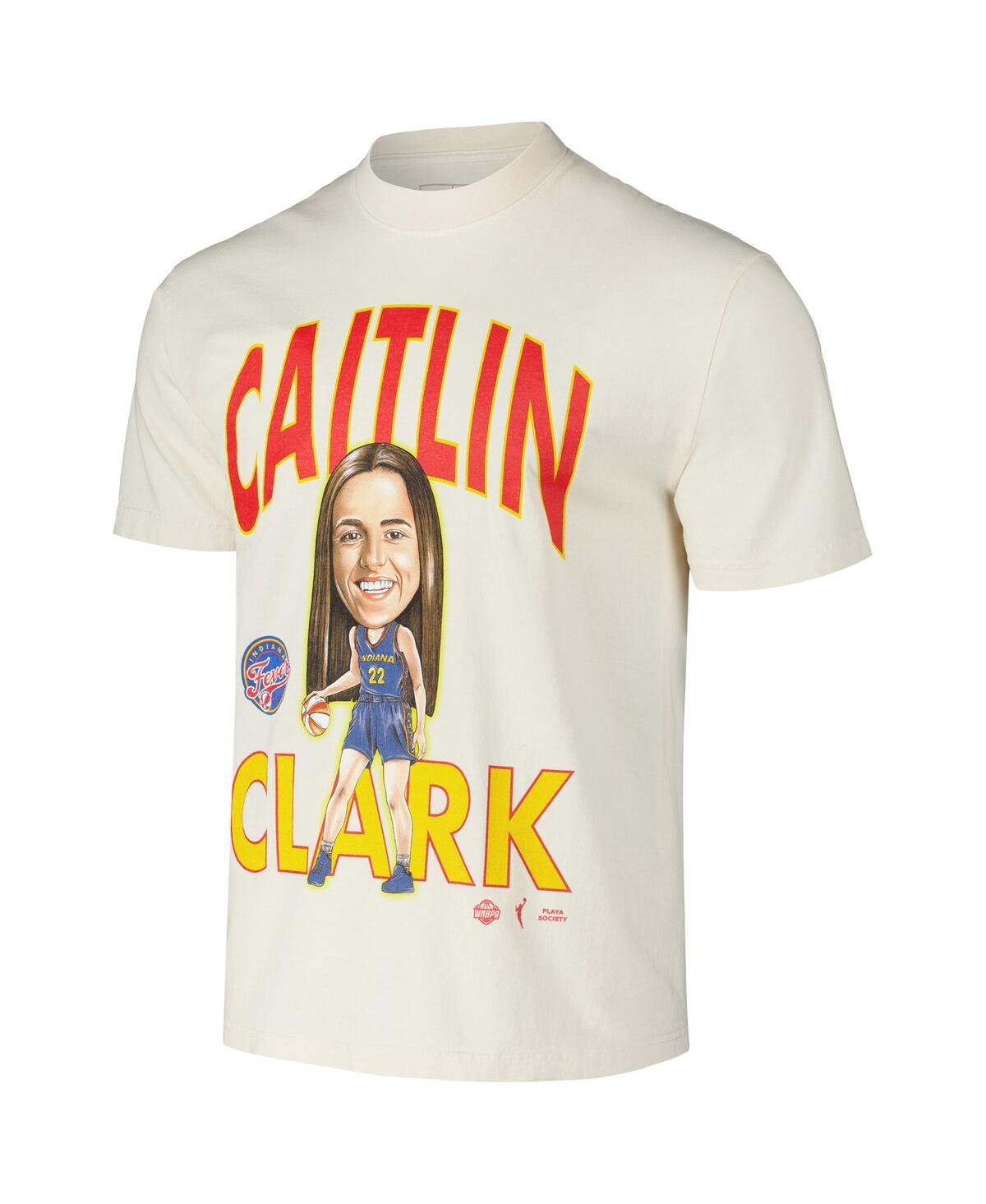 Playa Society Men's and Women's Caitlin ClarkIndiana Fever Draft T-Shirt - Cream