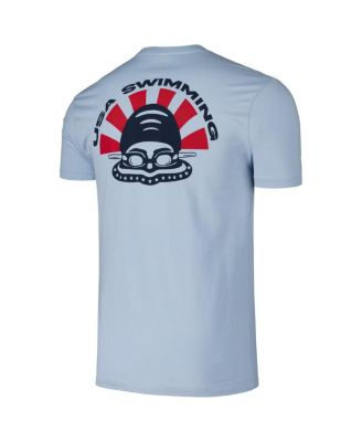 Men's and Women's Powder Blue USA Swimming Swimmer T-Shirt