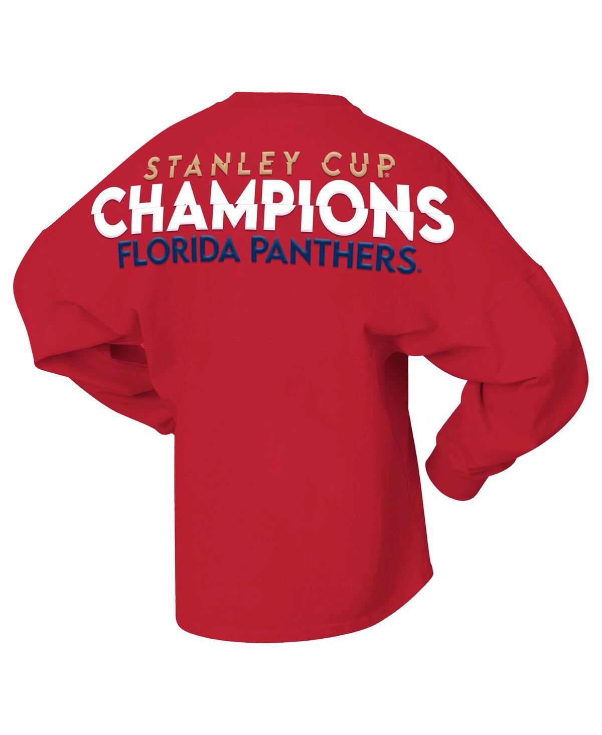 Fanatics Women'sFlorida Panthers 2024 Stanley Cup Champions Lace-Up Spirit Long Sleeve Top - Red