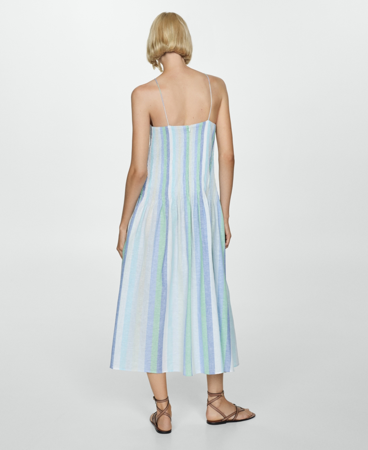 Mango Women's Striped Linen Dress