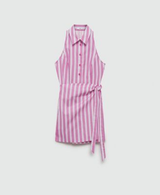 pink wrap shirt dress Women's Pink Shirt Wrap Dresses