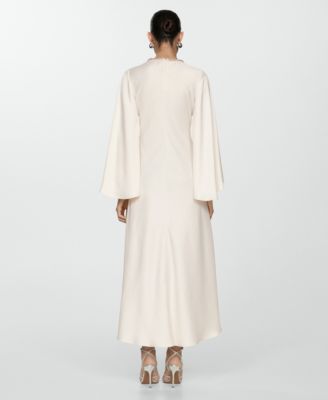 Mango Women's Flared-Sleeve Satin Dress - Macy's