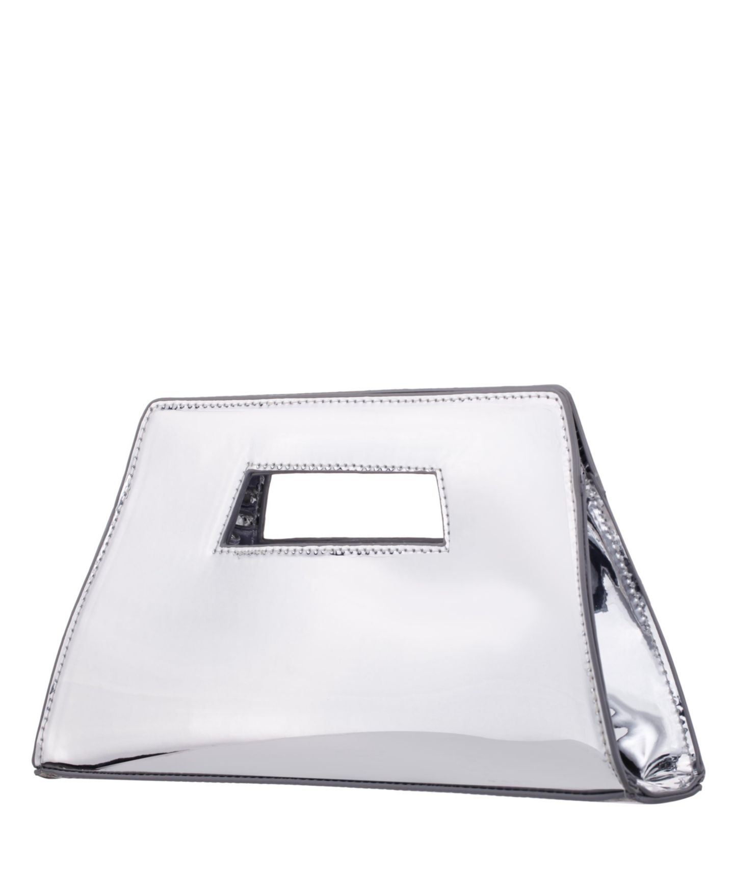 Женский клатч Nina Cut Out Handle Trapezoid Clutch, цвет: Серебряный — фото 2