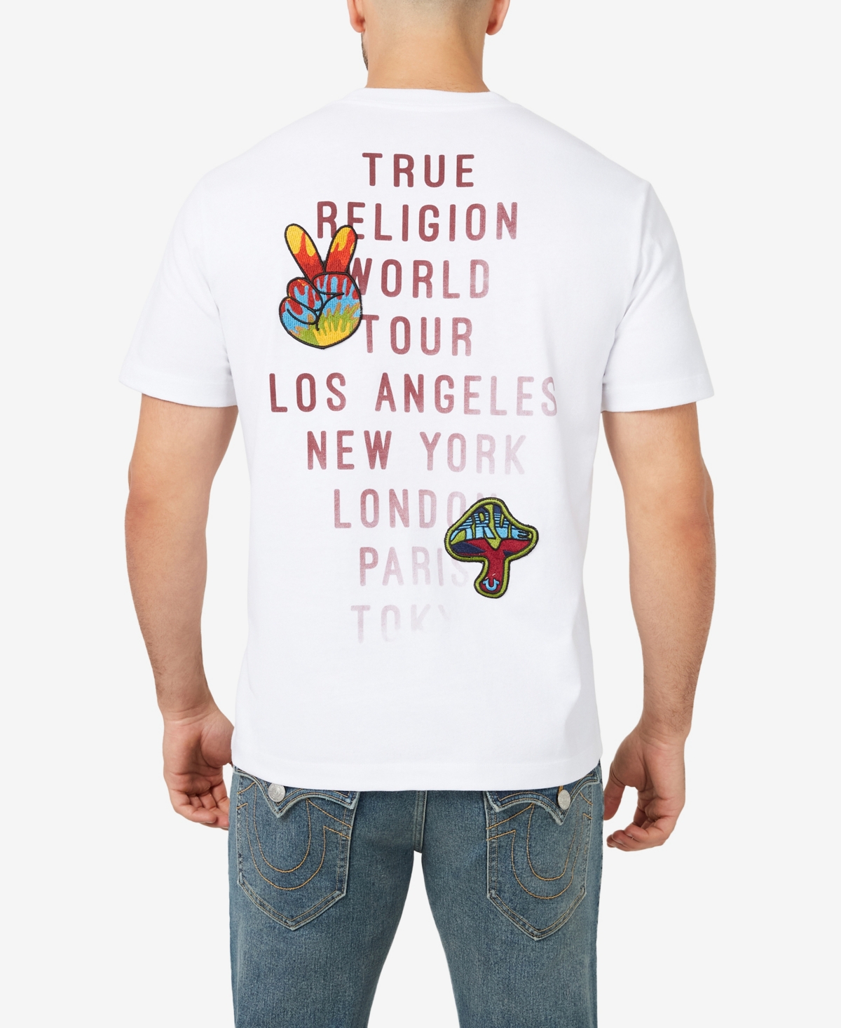True Religion Men's Short Sleeve Patch Tee
