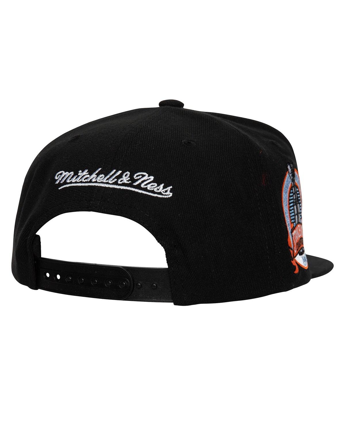 Mitchell & Ness Men's Black New York Rangers Core Top Spot Snapback Hat In Black