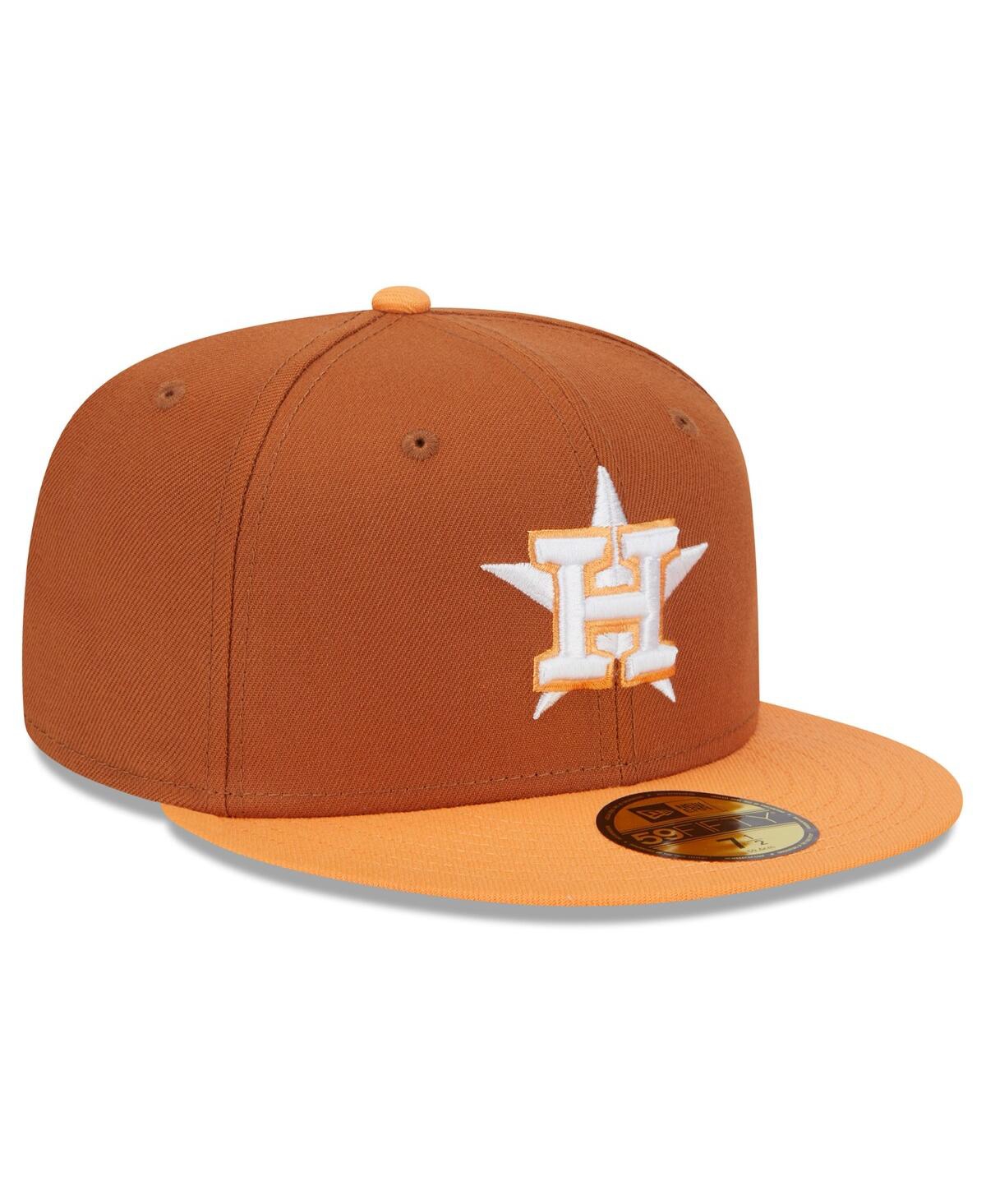 New Era Men'sOrange Houston Astros Spring Color Basic Two-Tone 59FIFTY Fitted Hat - Brown, Orange