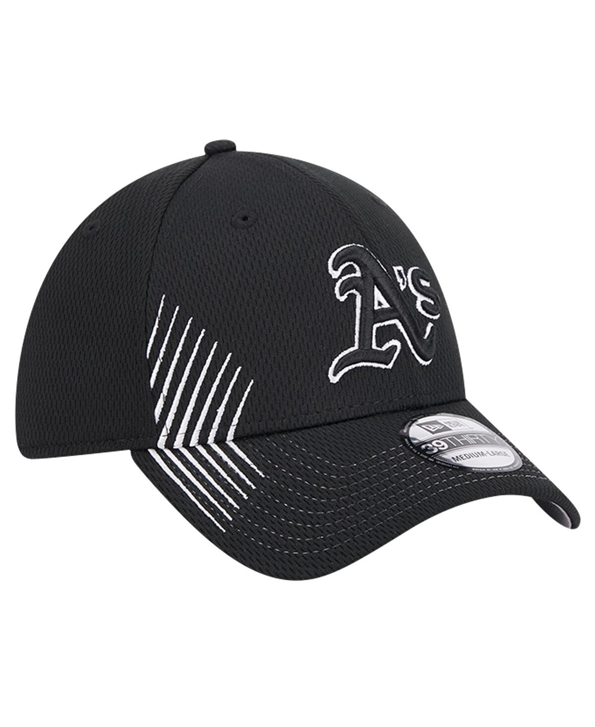 New Era Men'sOakland Athletics Active Dash Mark 39THIRTY Flex Hat - Black