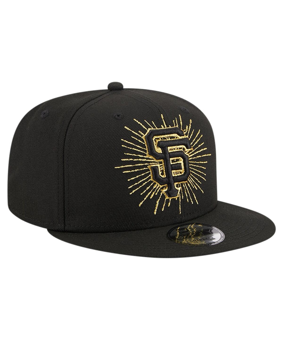 New Era Men'sSan Francisco Giants Metallic Logo 9FIFTY Snapback Hat - Black