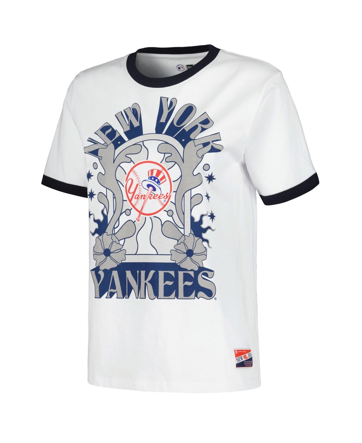 NEW ERA WOMEN'S WHITE NEW YORK YANKEES OVERSIZED RINGER T-SHIRT 