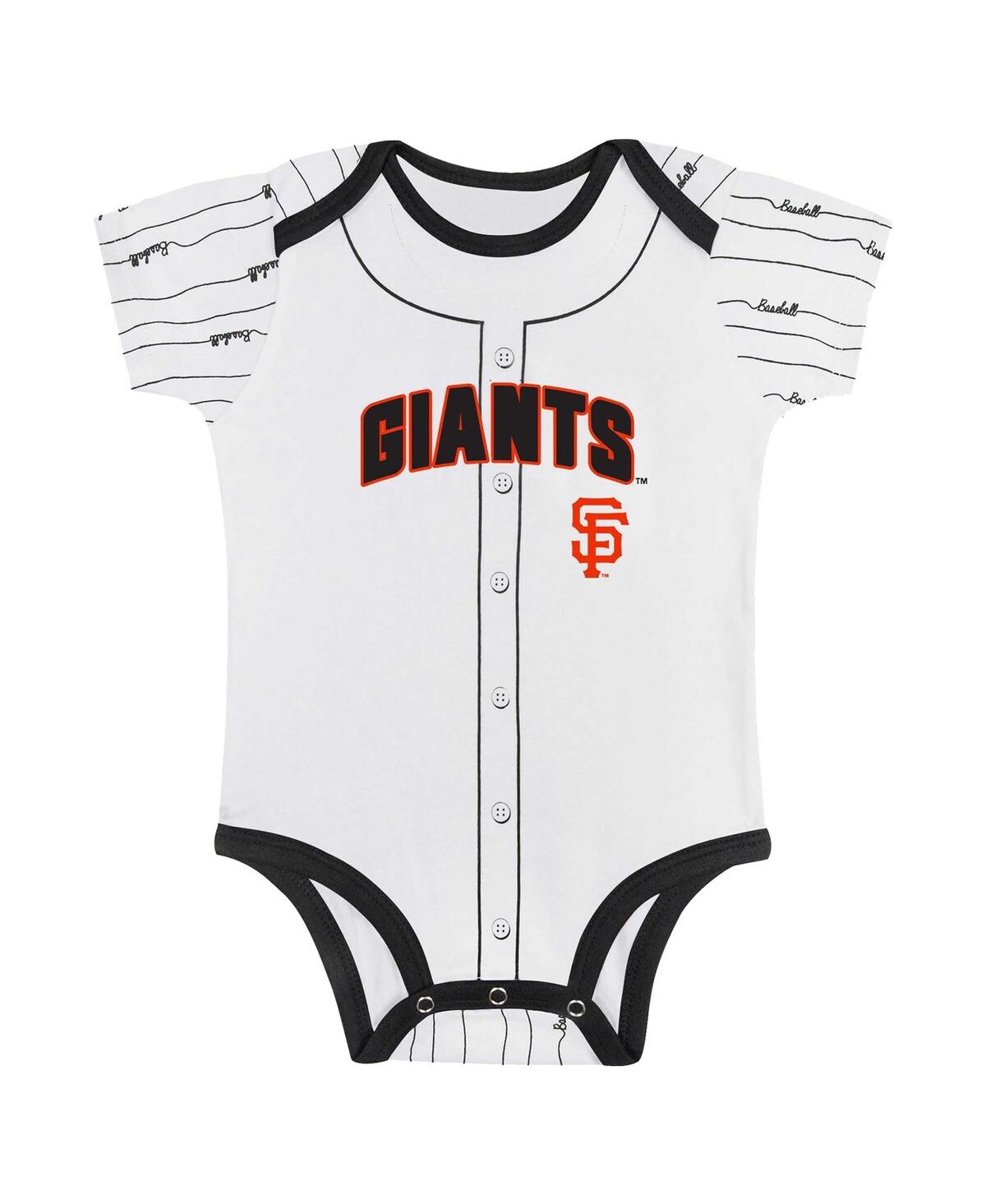 Outerstuff Newborn Baby Boys and GirlsWhite San Francisco Giants Two-Pack Play Ball Bodysuit Set - Gray, White