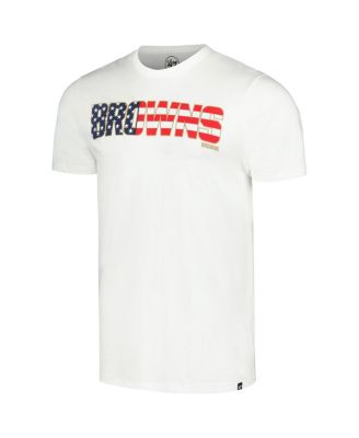 Men's White Cleveland Browns Flag Script Franklin T-Shirt