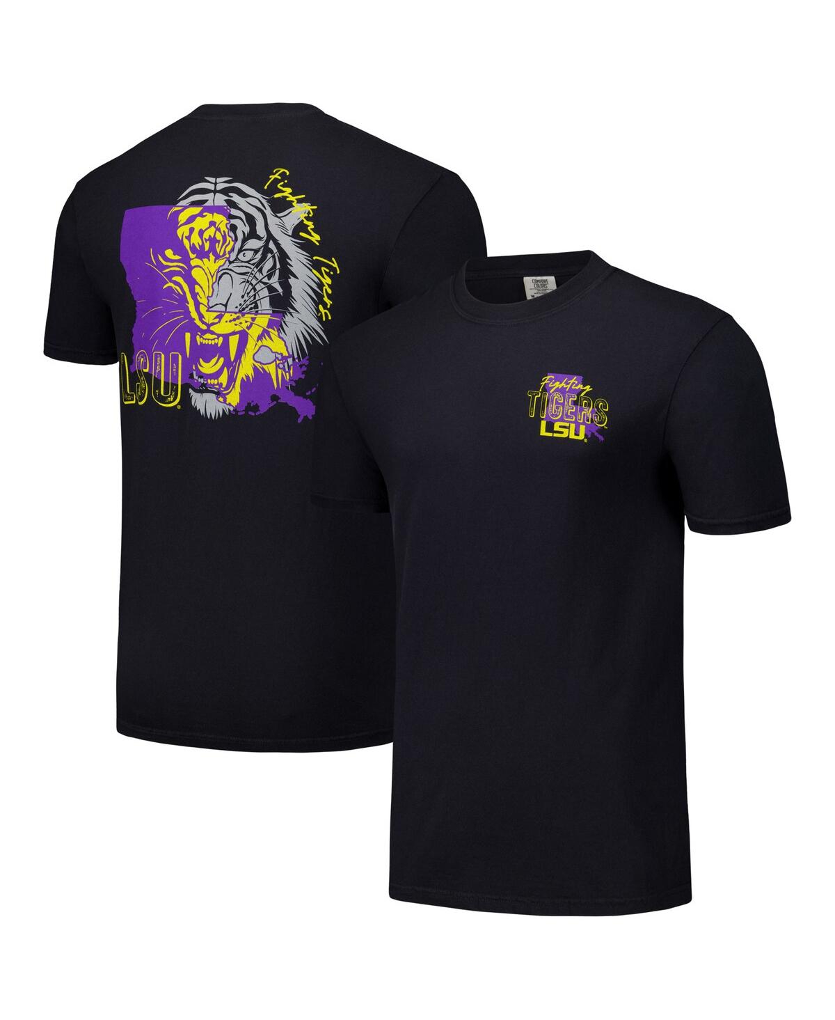 Men's and Women's Black Lsu Tigers Hyper Local Two-Tone Mascot State T-Shirt - Black