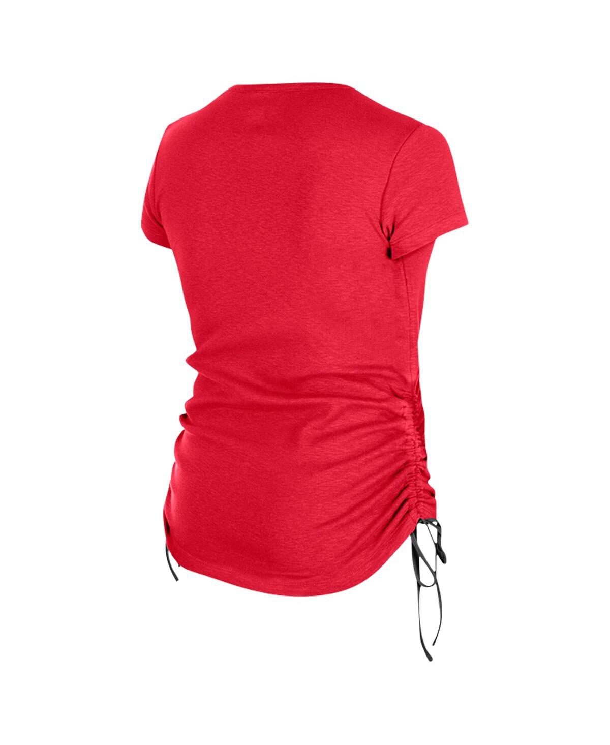 NEW ERA WOMEN'S RED ATLANTA FALCONS RUCHED SIDE T-SHIRT 