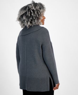 Plus Size Envelope Neckline Tunic Sweater, Macy's Exclusive