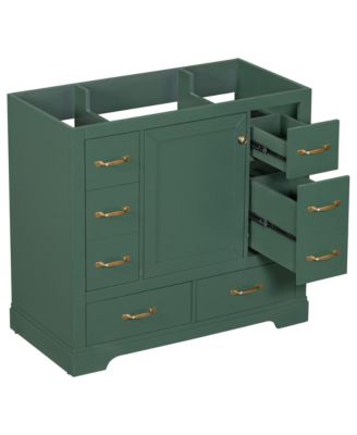 36" Gray Bathroom Vanity with 6 Drawers