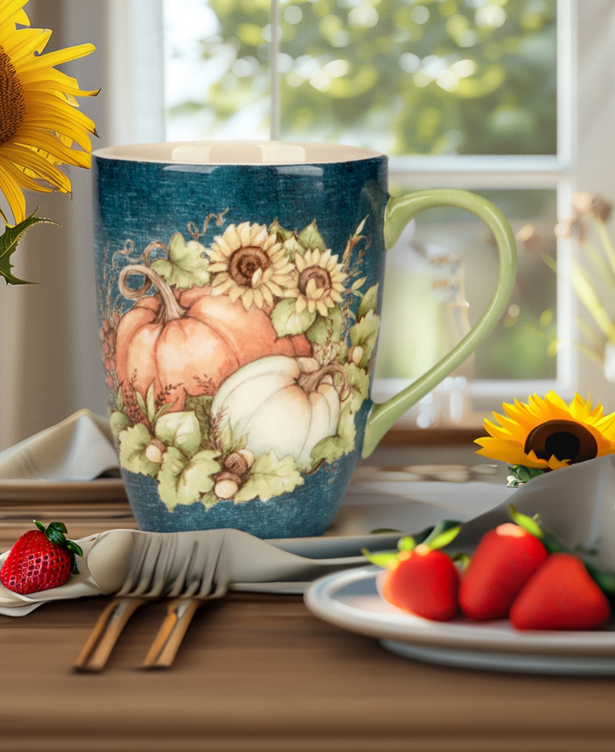 Certified International Autumn Breeze Set Of 4 Mugs In Micscellan