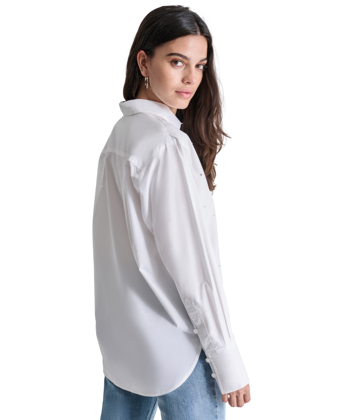 Dkny Jeans Women's Rhinestone Stud Shirt