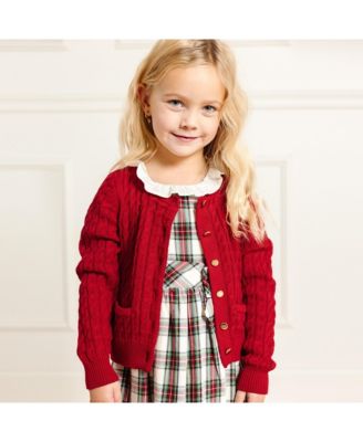 Baby Girls Long Sleeve Classic Cable Cardigan Sweater