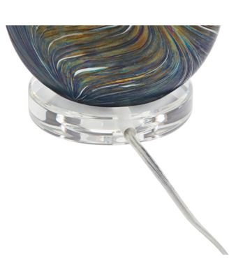 Carmen Modern Coastal Accent Table Lamps 12 1/2" High Set of 2 Green Art Glass Shade for Bedroom Bedside Nightstand Office