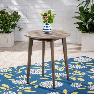 Acacia Wood Bistro Table Modern Outdoor Dining For Two