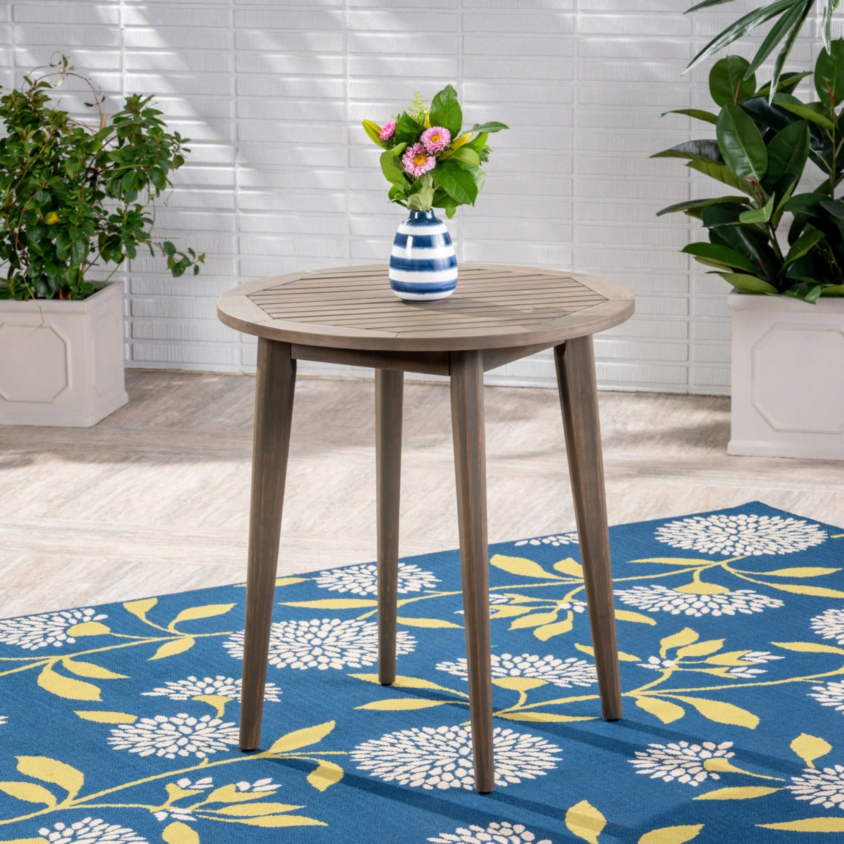 Streamdale Furniture Acacia Wood Bistro Table: Modern Outdoor Dining For Two