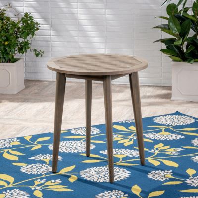 Acacia Wood Bistro Table Modern Outdoor Dining For Two