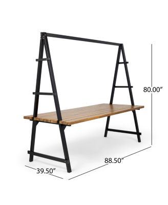 Streamdale Acacia Wood Dining Table With Plant Hanger (88.5")