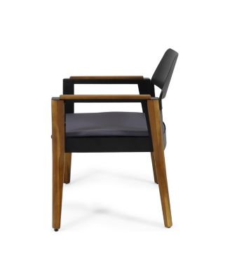 Streamdale Acacia Wood Club Chairs With Cushions (Set Of 2)